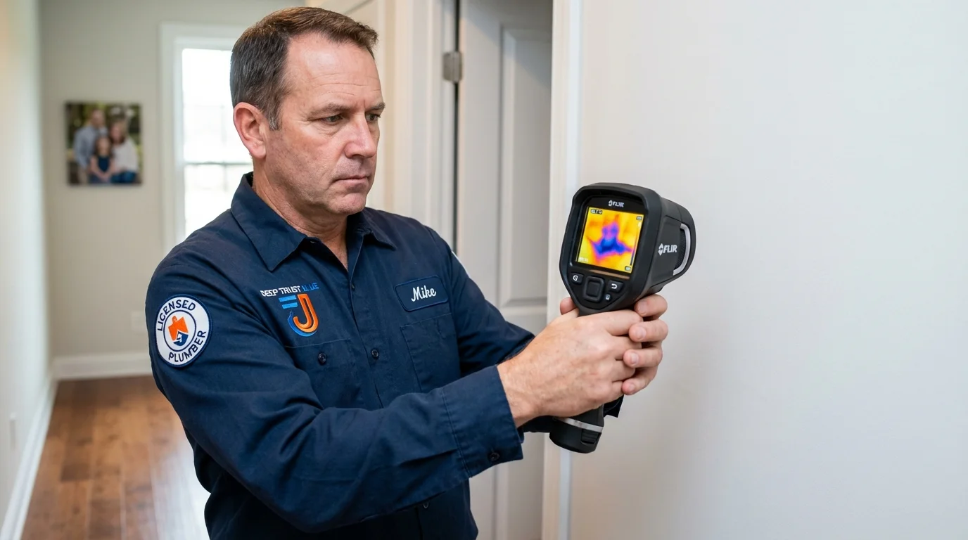 Thermal imaging leak detection by Johns Plumbing LLC in West Barnstable